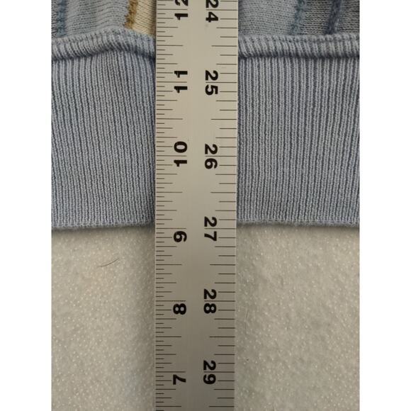 Mens Montechiaro V Neck Sweater Size M Pullover Blue Gray & Cream Made in Italy - Picture 12 of 12